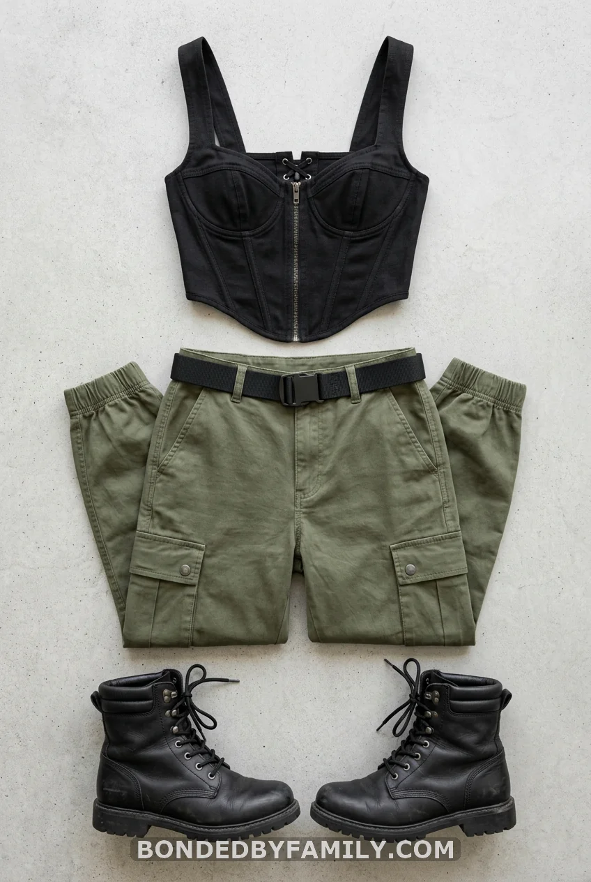 Corset Top with Cargo Pants