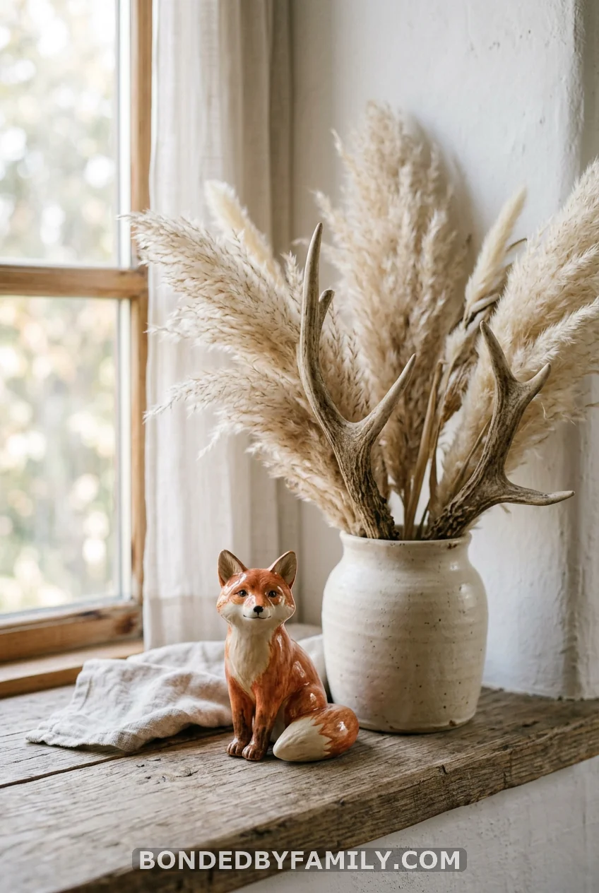 Woodland Fox and Antler Arrangement