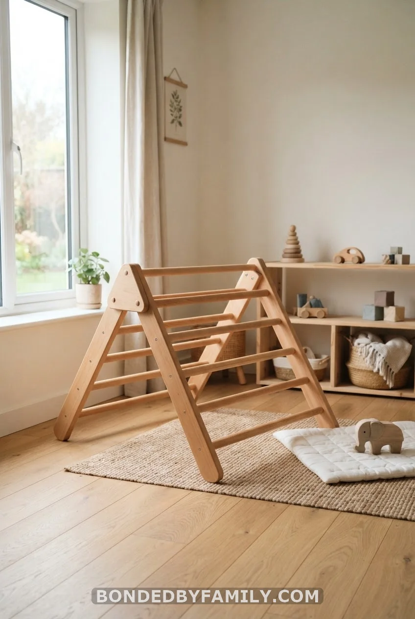 A Pikler Triangle Climbing Set