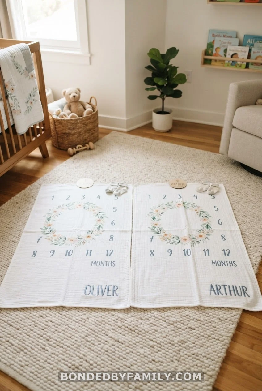 Personalized Twin Milestone Blanket Set