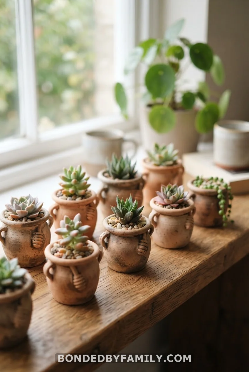Mini Terracotta Honeypot Succulents
