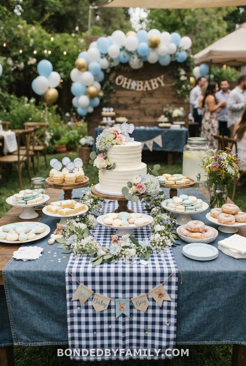 Gingham and Denim Table Runner