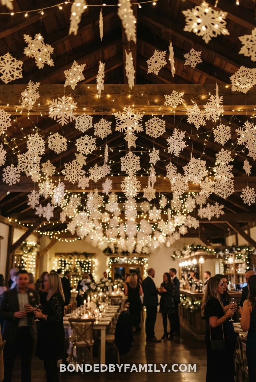 Ceiling Snowflakes & Fairy Lights