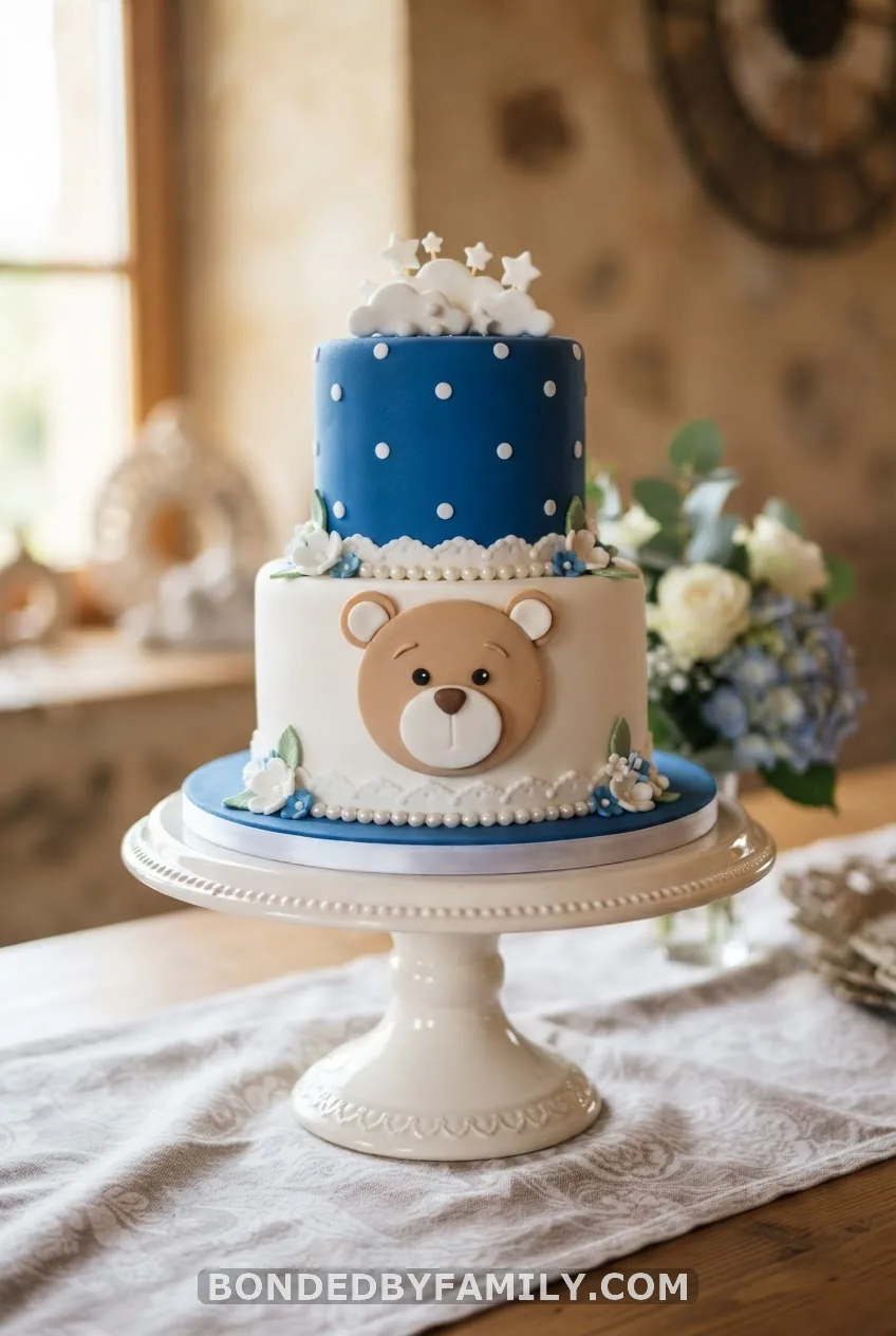 Blue Teddy Bear Cake
