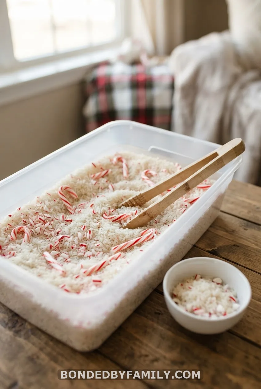 Candy Cane Sensory Bin