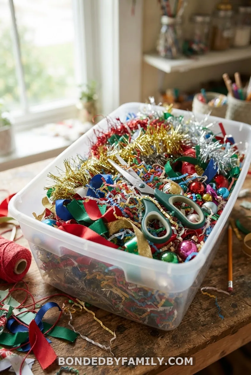 Tinsel and Ribbon Sensory Bin