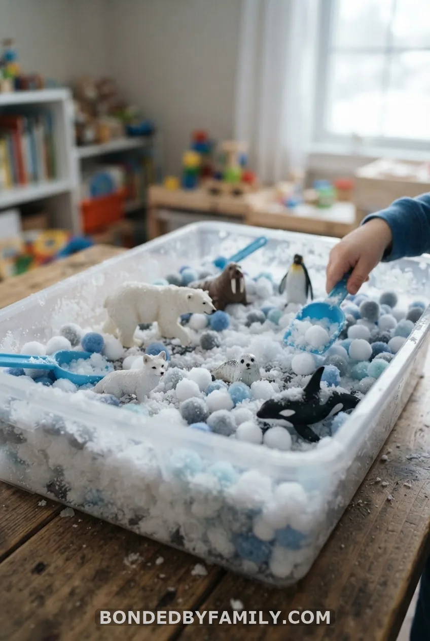 Snow and Frozen Sensory Bin