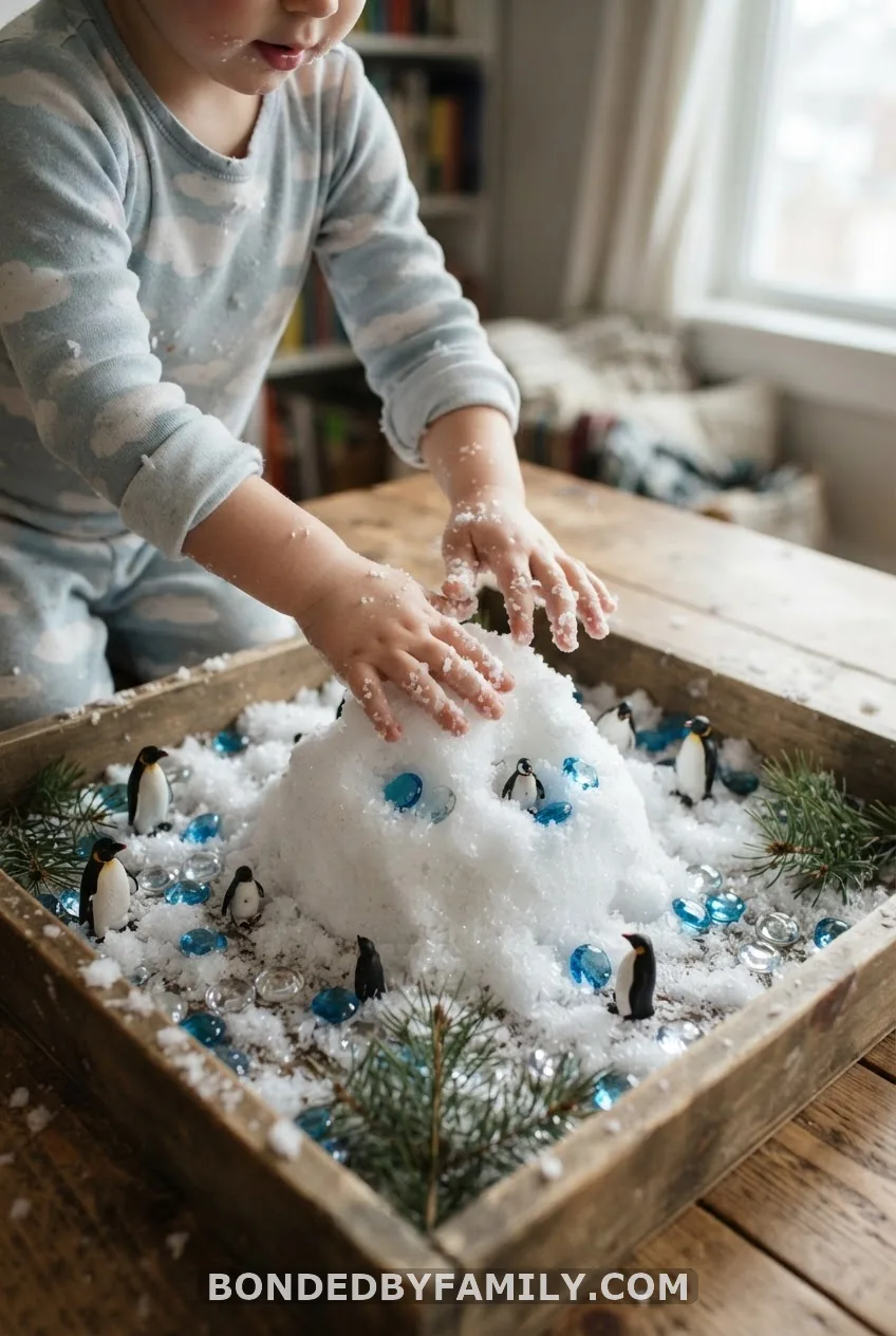 Two-Ingredient Fake Snow with Penguins