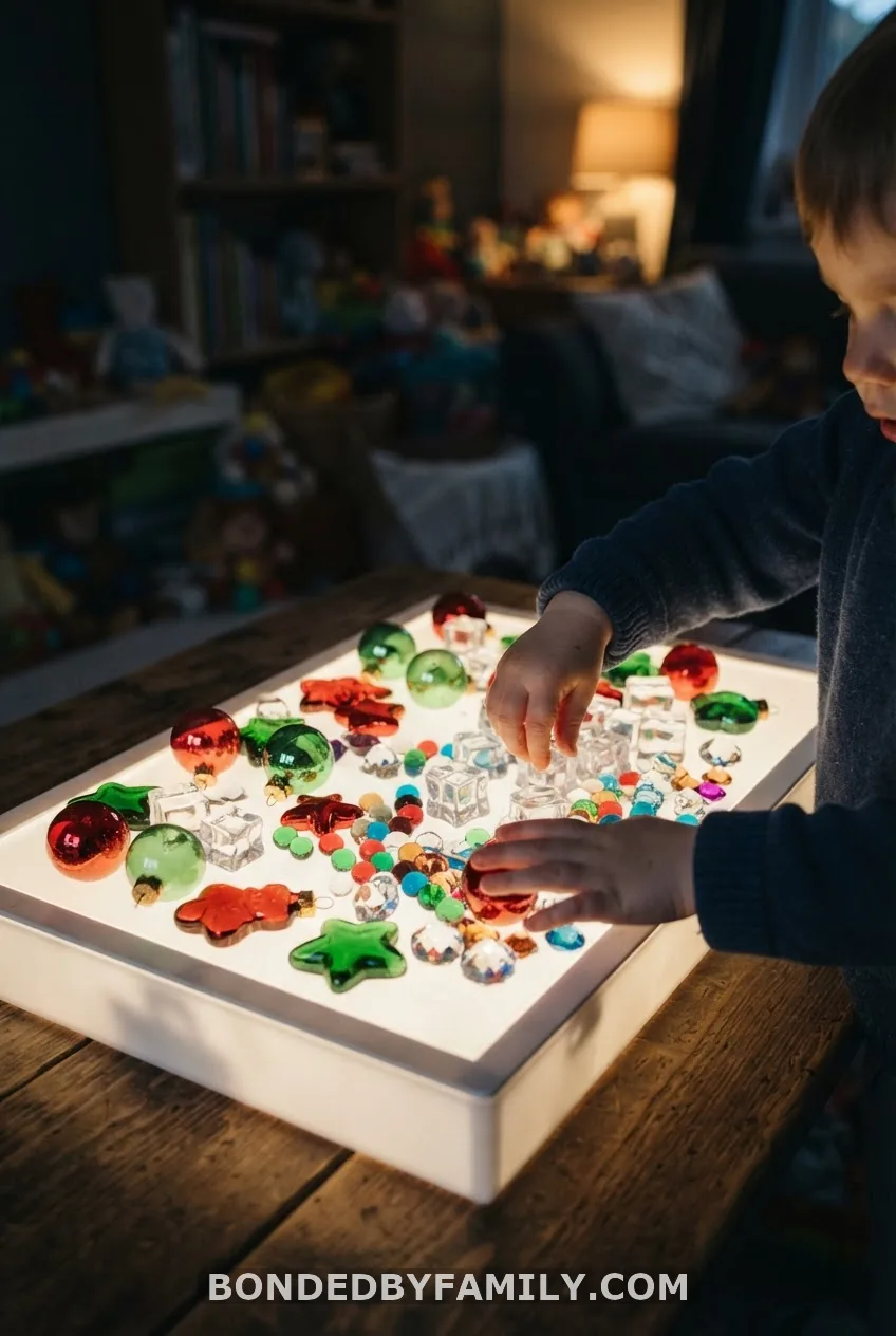 Light Box Christmas Sensory Play