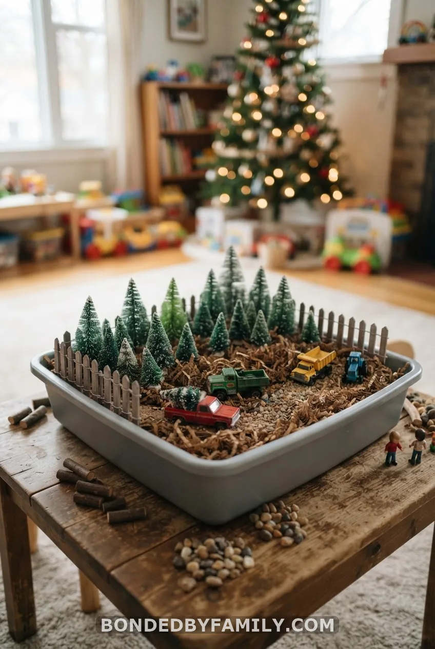 Christmas Tree Farm Sensory Bin