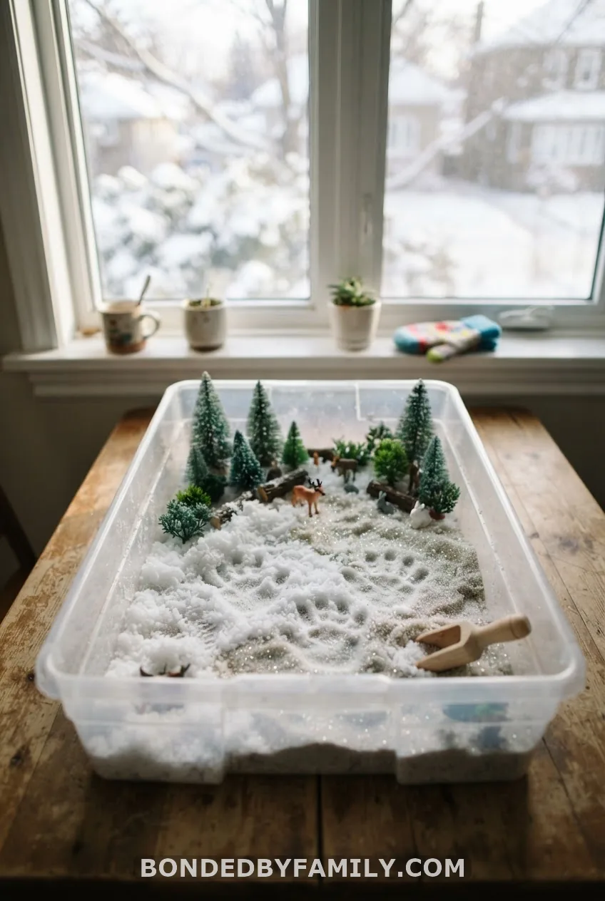 Fake Snow and Kinetic Sand Tree Bin