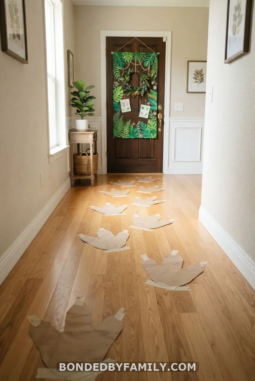 Dinosaur Footprint Pathway and Door Sign