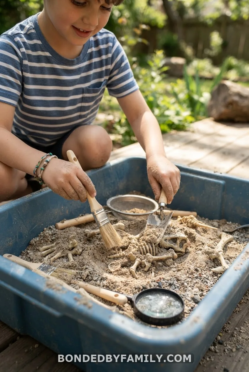Fossil Dig Sensory Bin