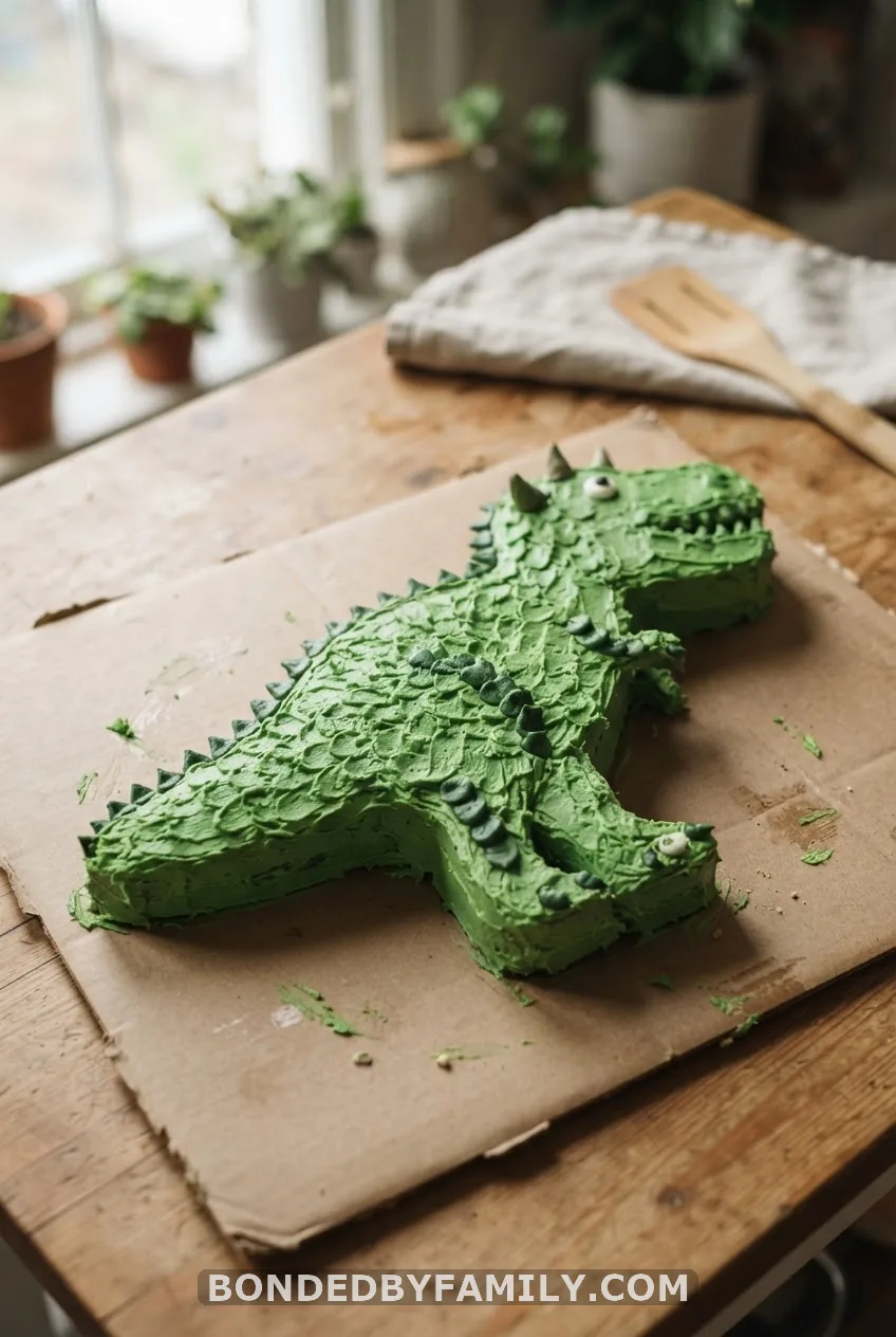 Sheet-Pan Dinosaur Cake From a Template