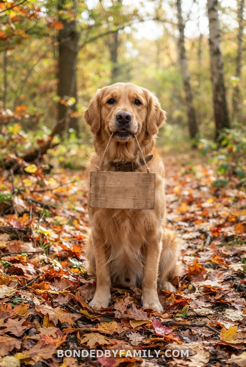 Dog Holding the Sign in Its Mouth
