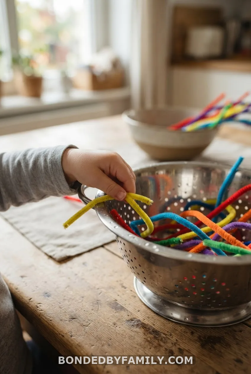 Pipe Cleaners Through a Colander