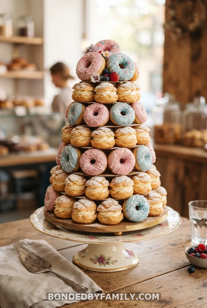 Cream Puff & Donut Tower "Cake"