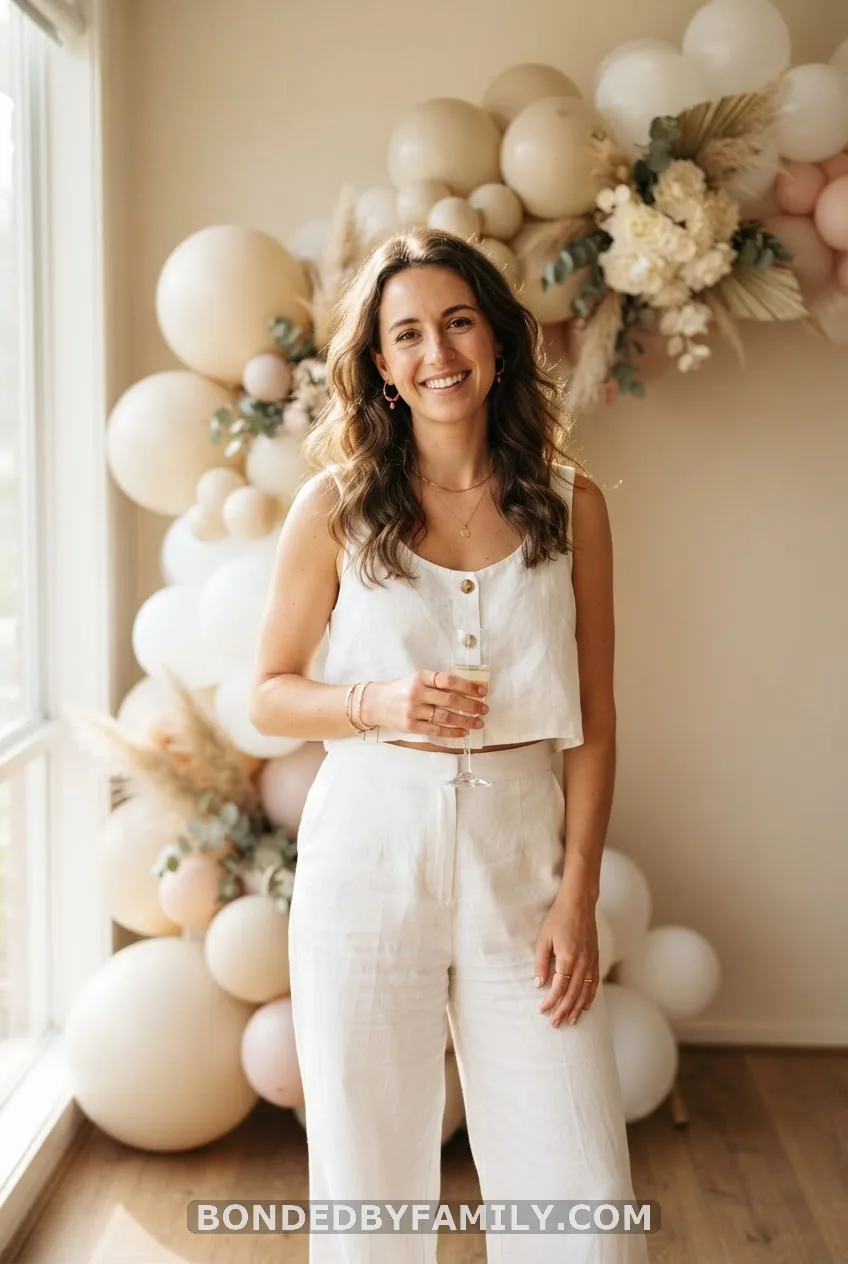 White Minimalist Guest Outfit
