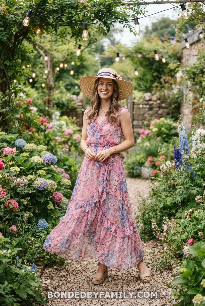 Floral Maxi Dress for a Garden or Brunch Reveal