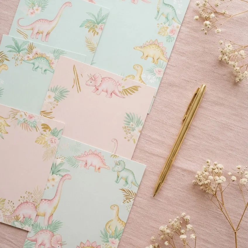 Girly Dinosaur Invitations