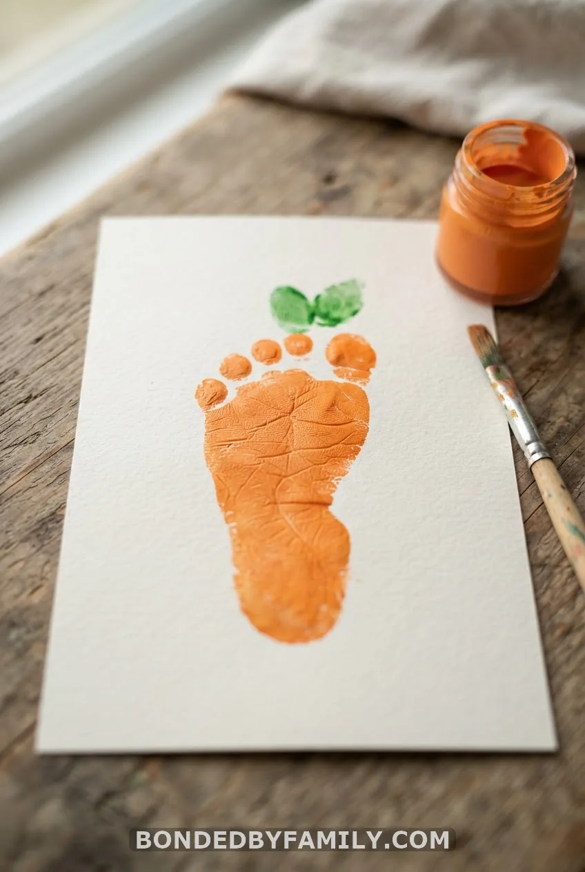 Pumpkin Footprint With Green Thumbprint Stem