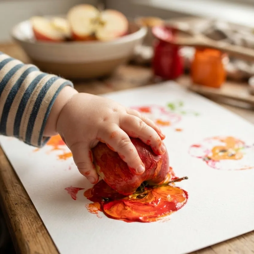 Apple Stamping Fall Tree
