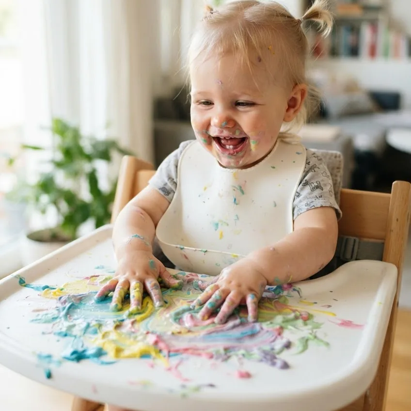 Taste-Safe Yogurt Finger Painting