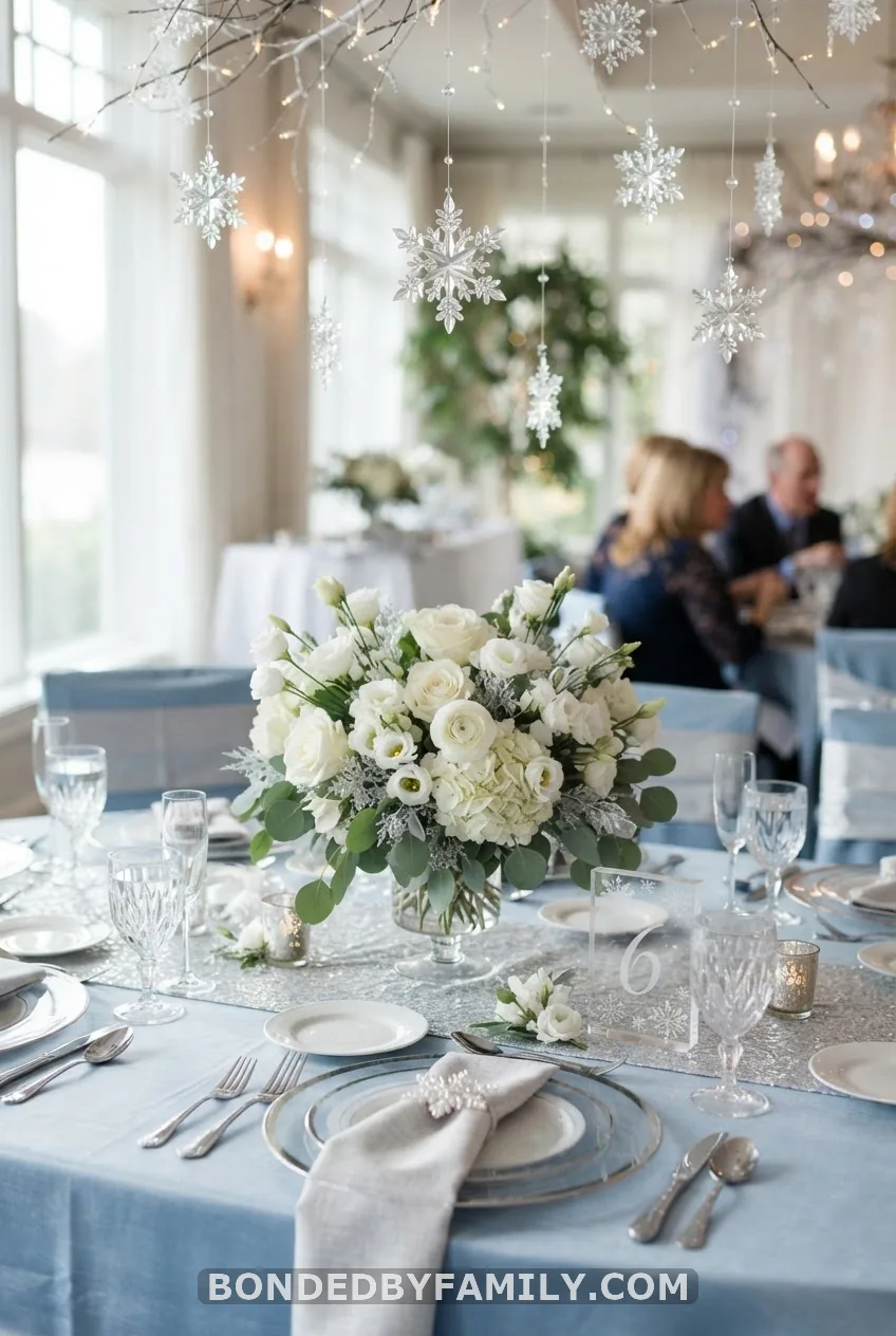 Enchanted Snowflake Soirée: Elegant Ice Blue
