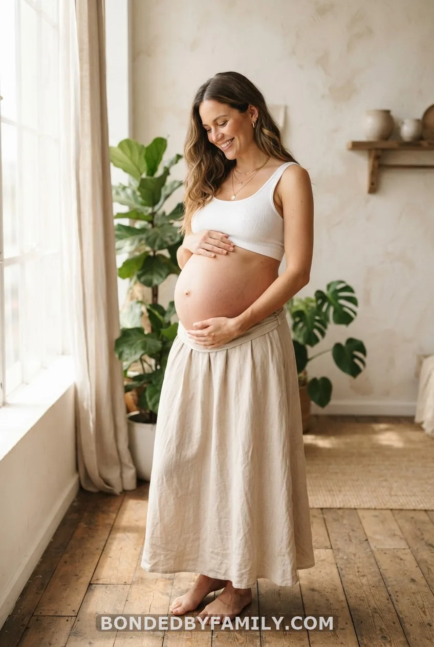 Bare-Belly Two-Piece with a Pull-Down Skirt