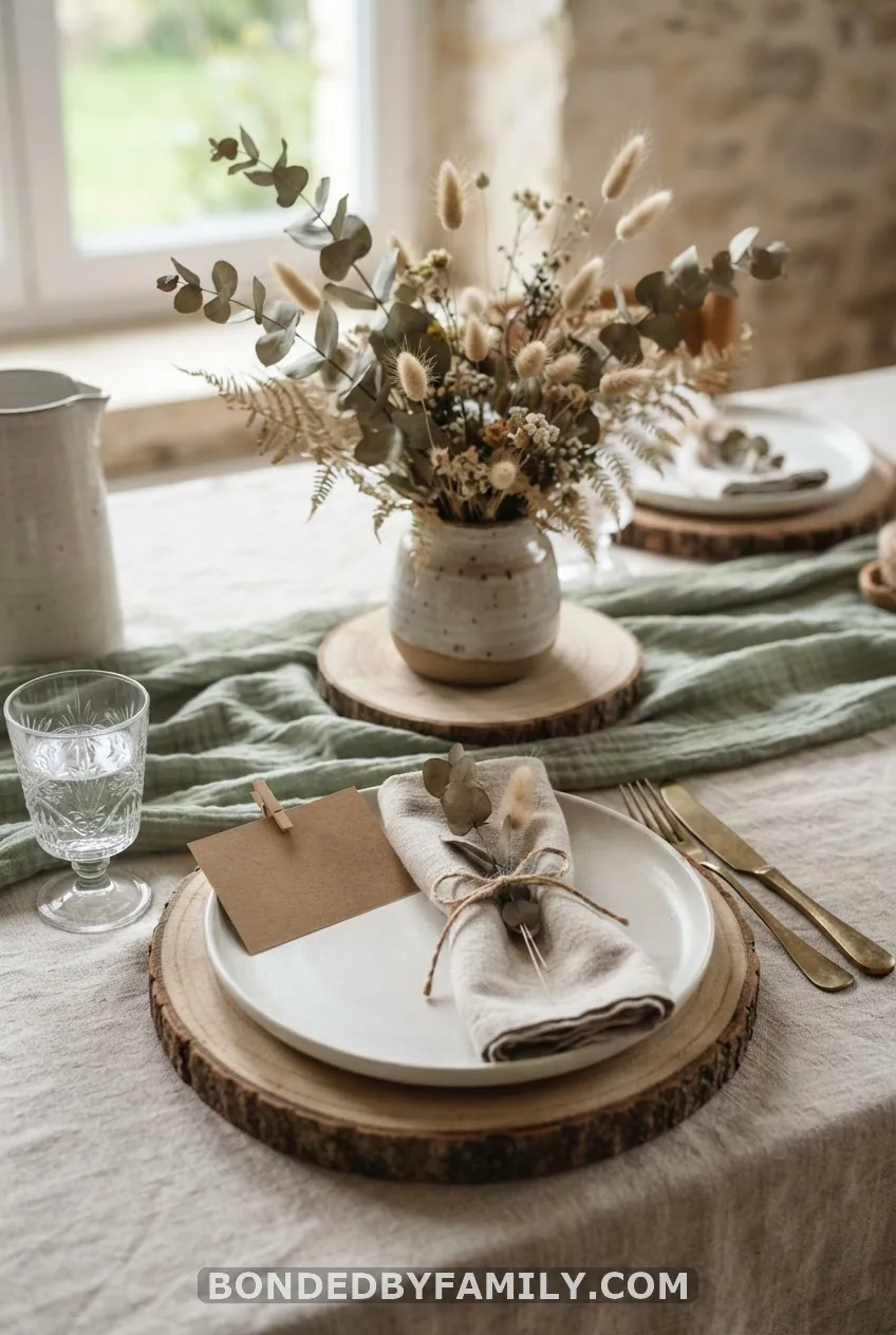 Greenery, Pampas & Dried Florals Table Setting