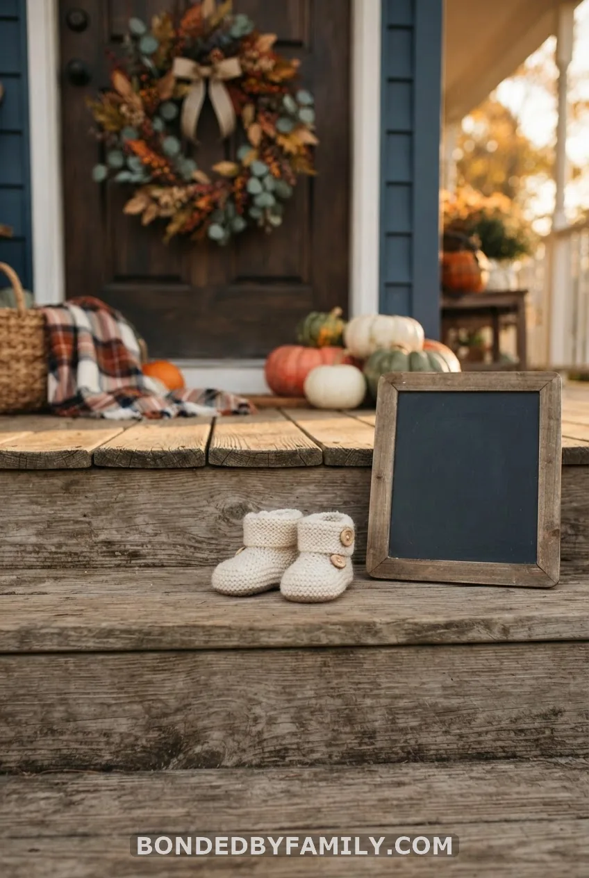 Porch Step Booties and Chalkboard Date