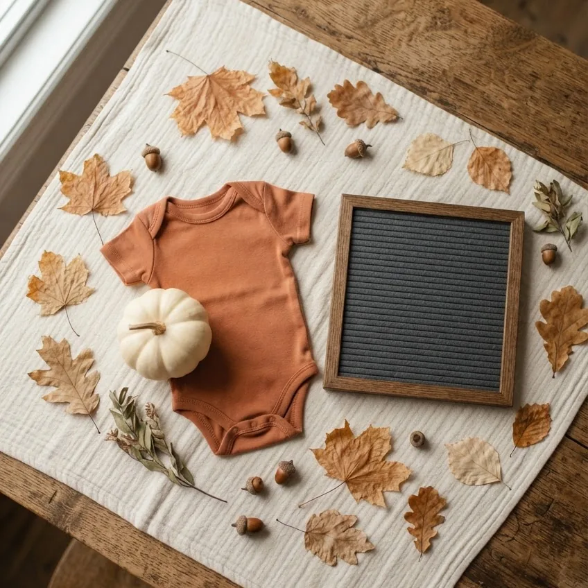 Little Pumpkin Onesie Flat Lay