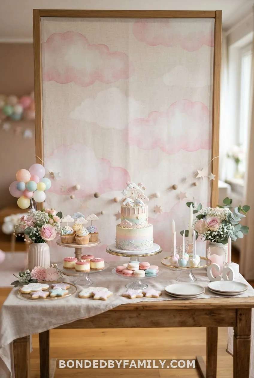 Swap a Solid Backdrop for Pink Cloud Panels