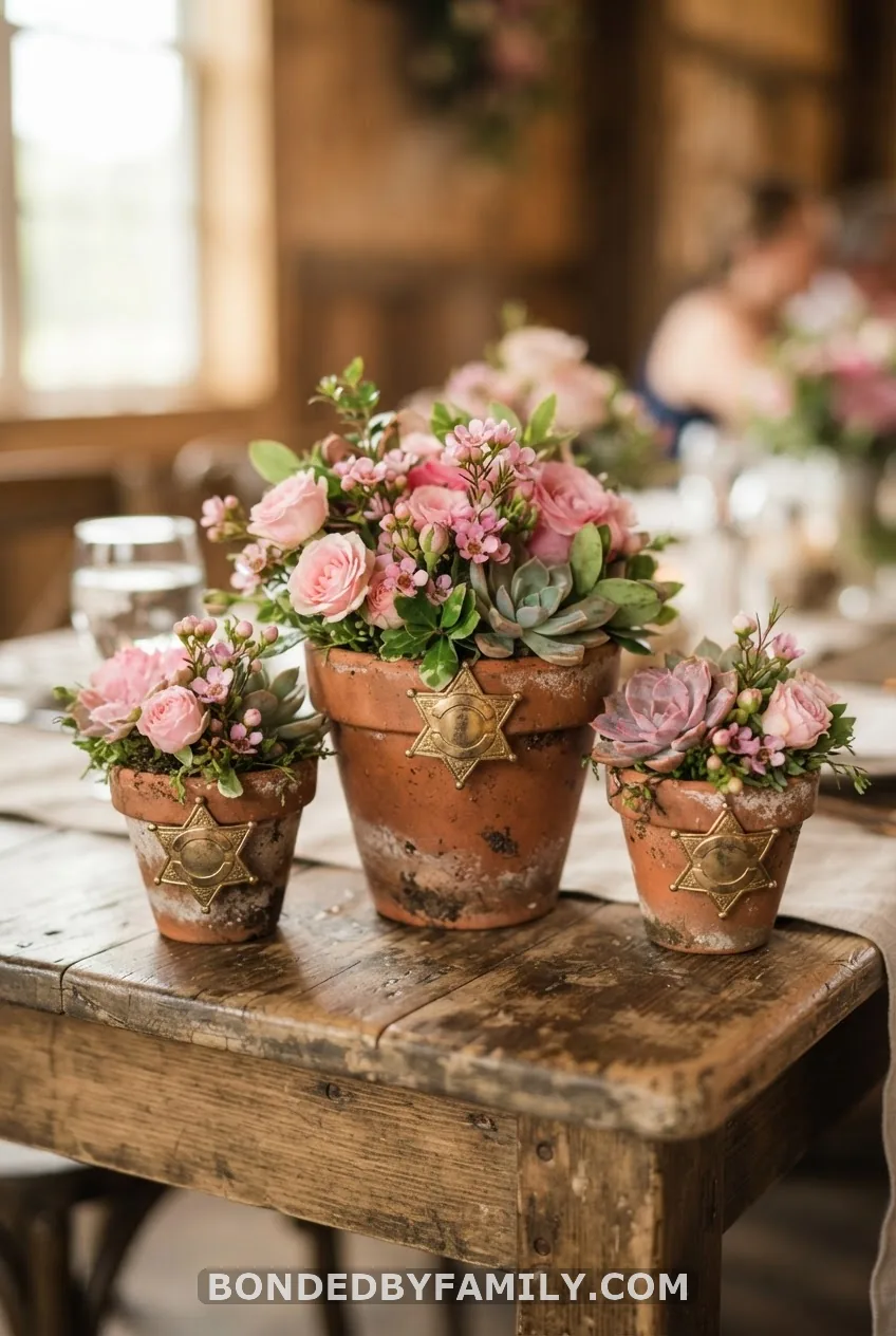 Use Sheriff Badges as Centerpiece Accents
