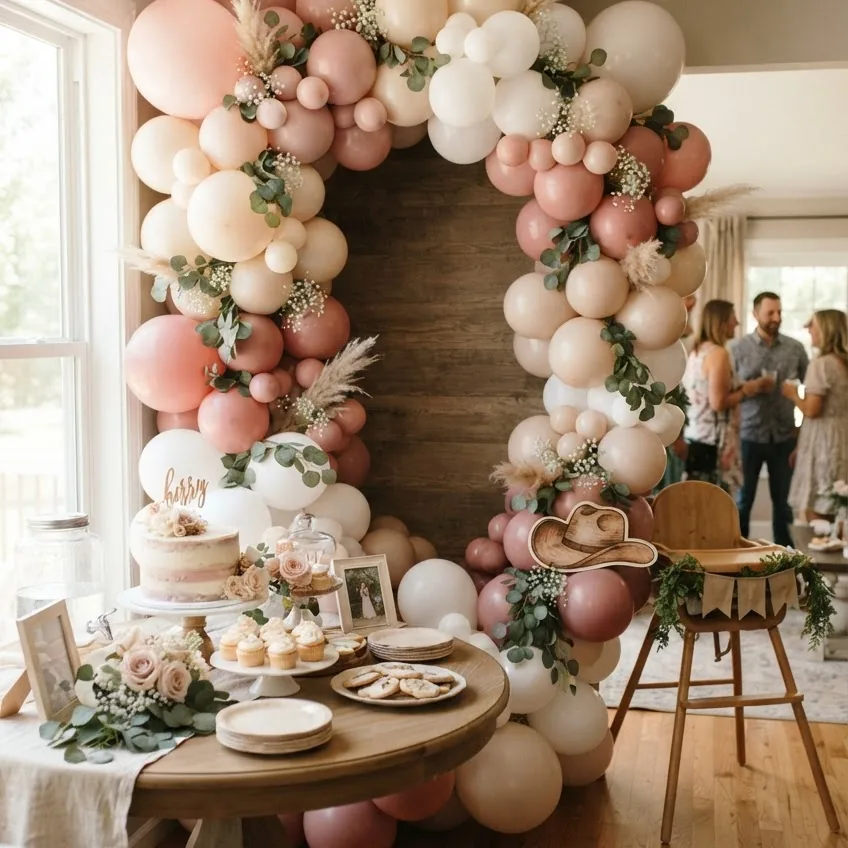 Hang a Pink Cloud Balloon Garland as Your Backdrop