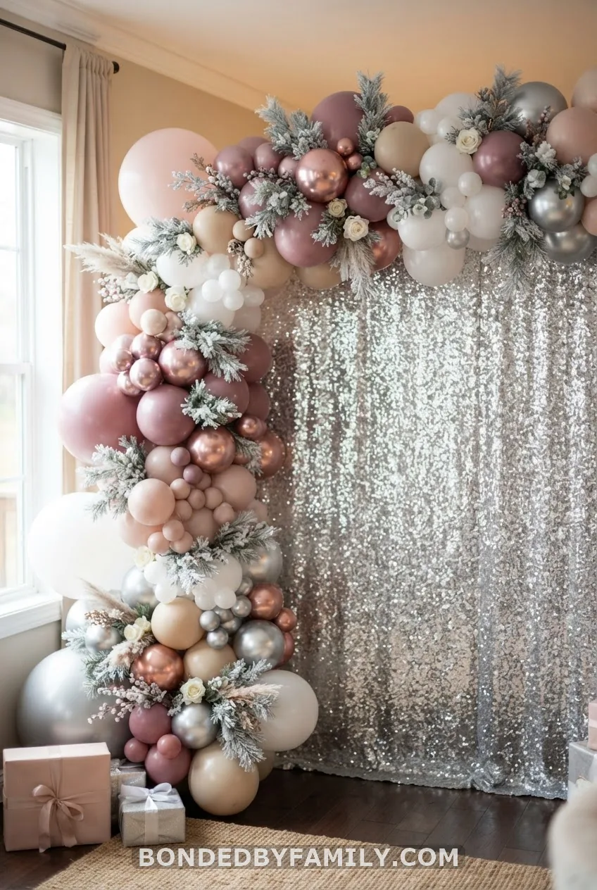 Pink Winter Wonderland Balloon Backdrop