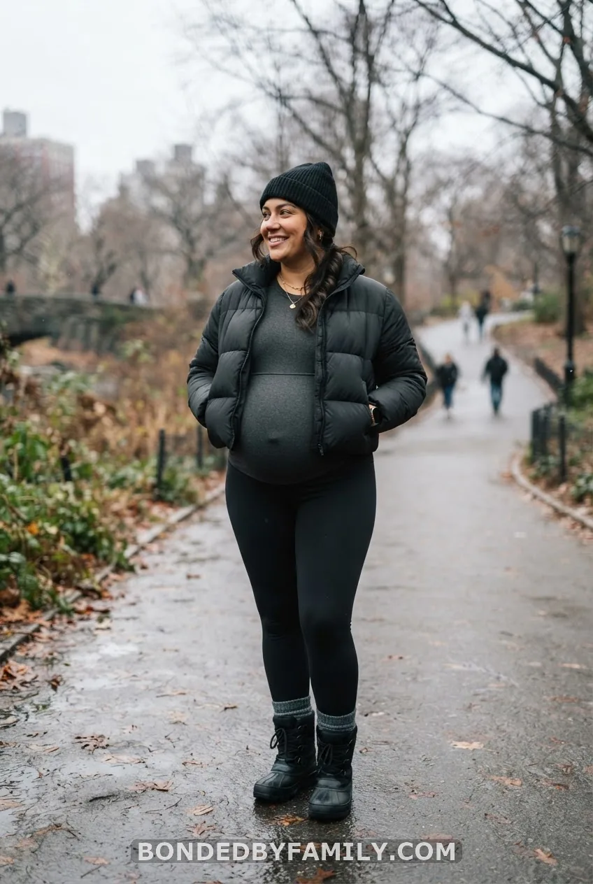 Cropped Puffer Over a Fitted Bodysuit