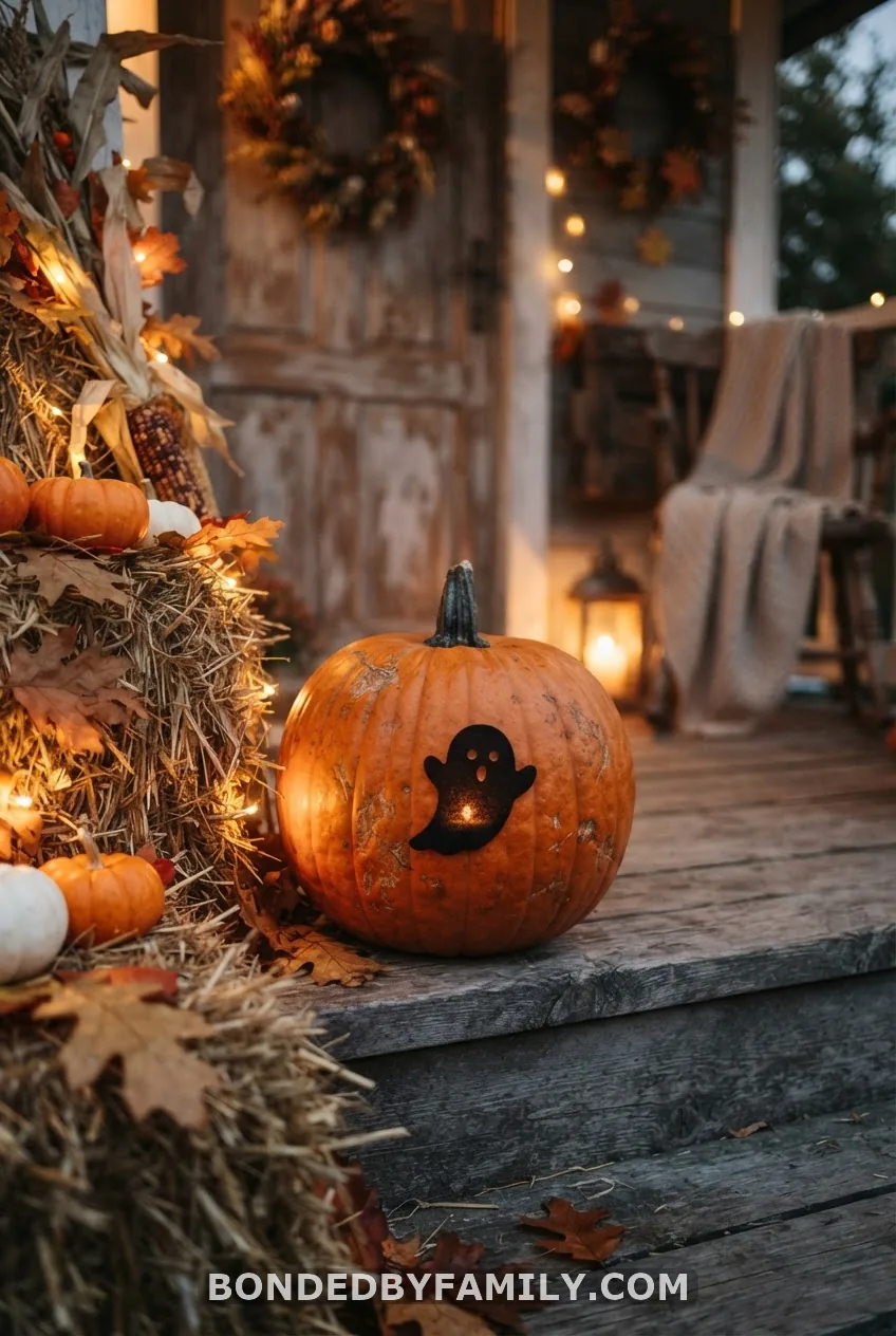 "A Little Boo Is on the Way" Halloween Pumpkin