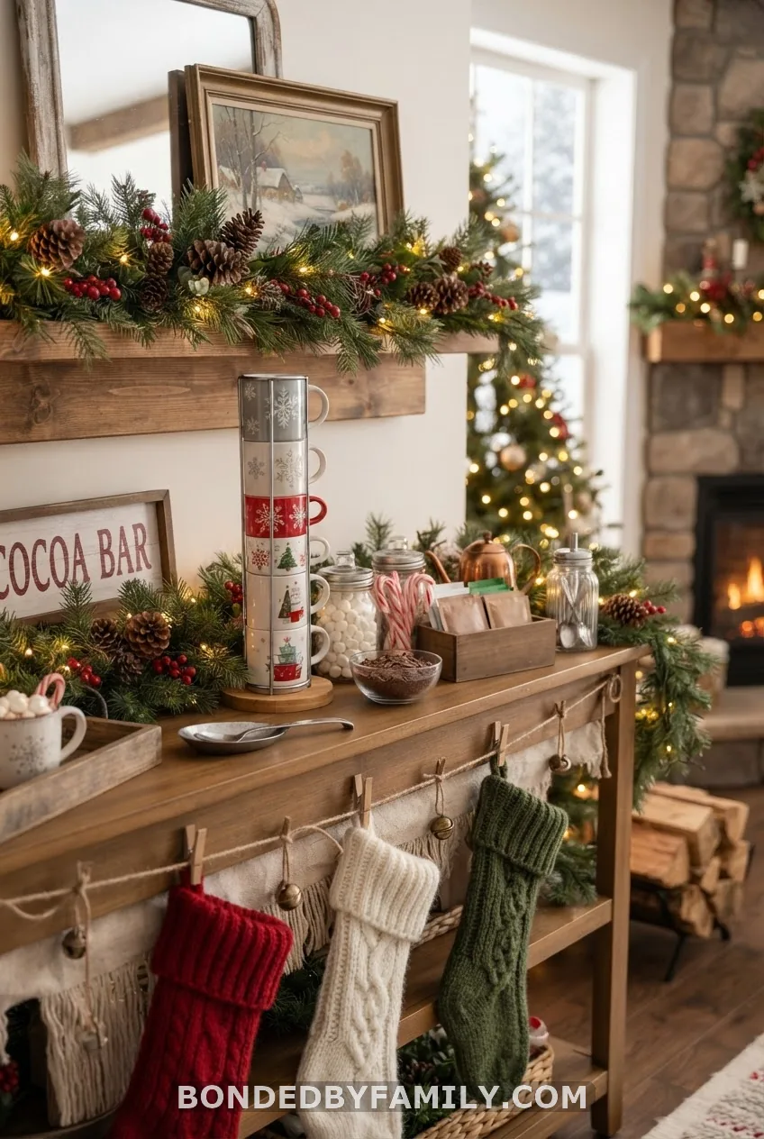Milk-and-Cookies Cocoa Bar Styled Like a Mantel