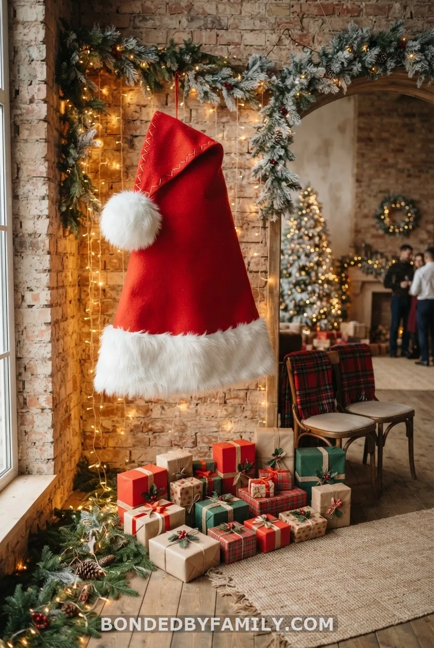 Santa Hat Photo Backdrop or Wish-Tree Wall