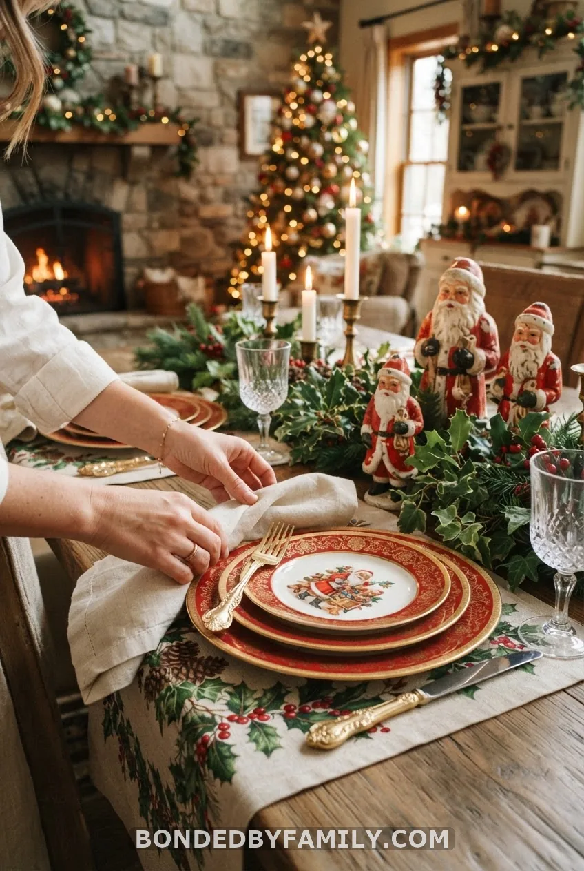 Vintage Santa Table Setting