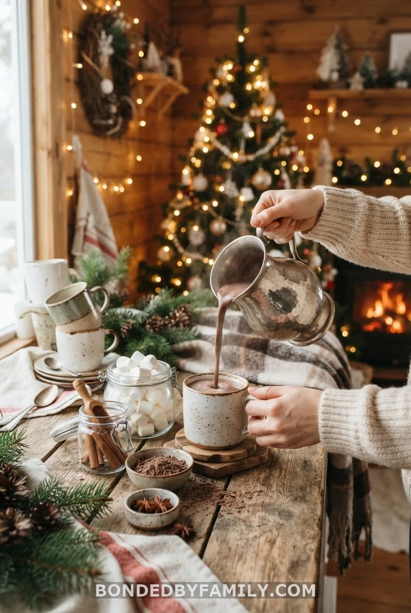 Hot Cocoa Bar with a "Baby, It's Cold Outside" Sign