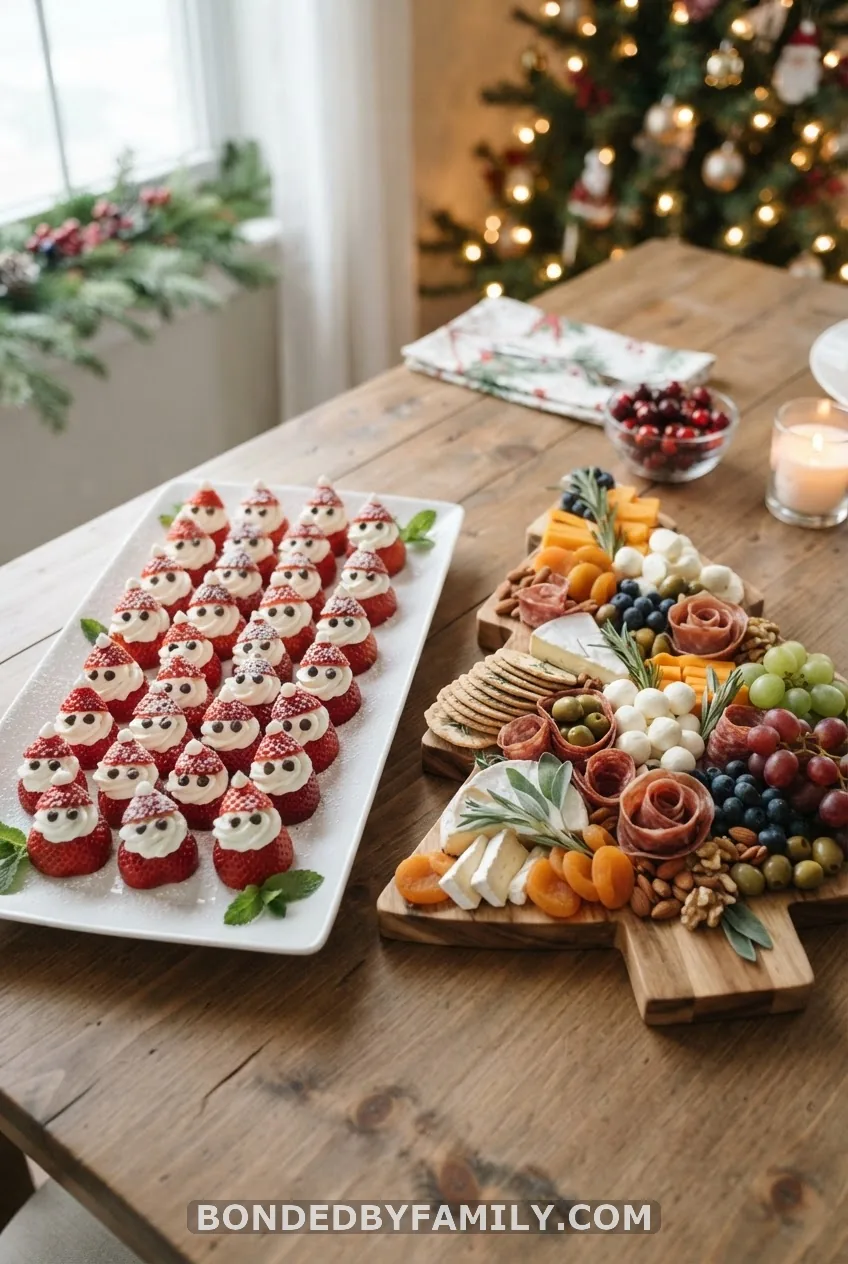 Santa-Hat Strawberries and Reindeer Pretzel Bites