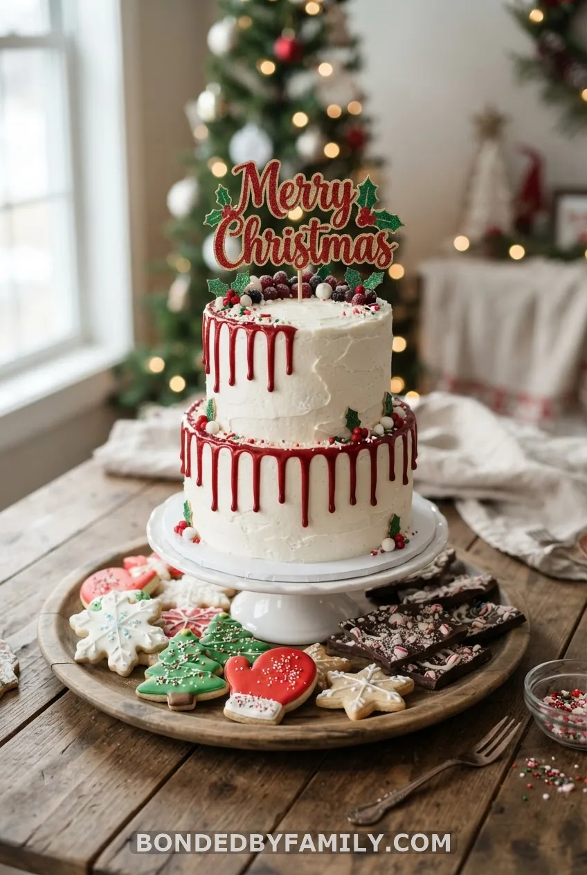 Two-Tier Cake with Cookie Decorating Station