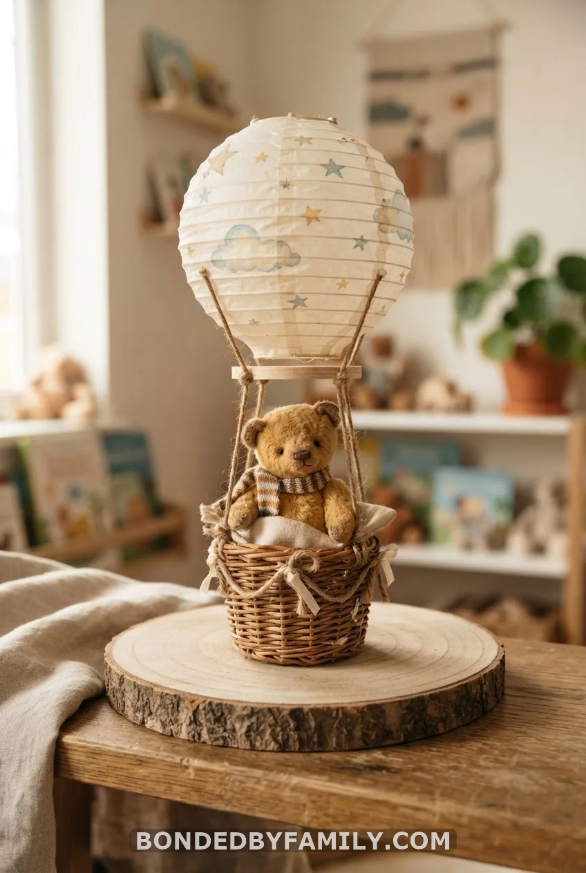 Teddy Bear in a Hot Air Balloon ("Adventure Awaits")