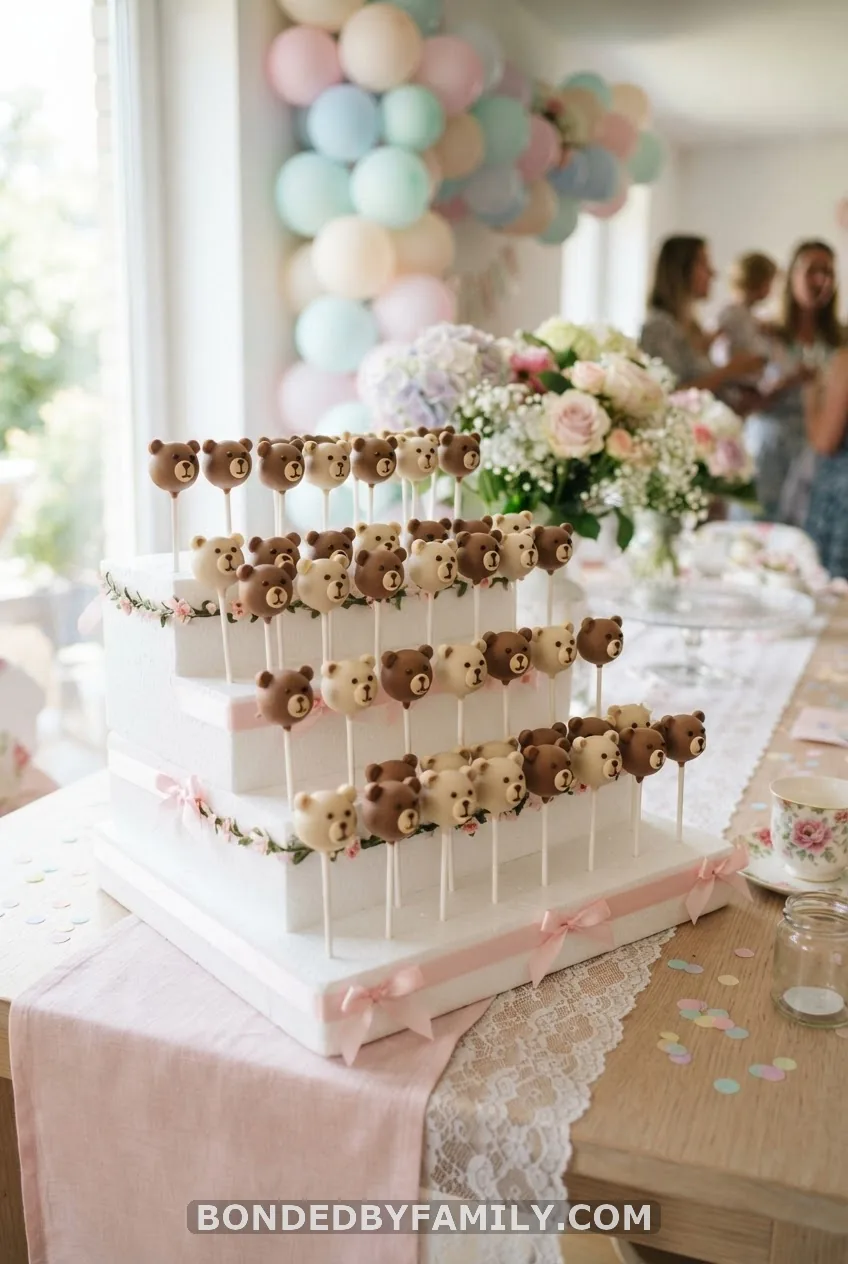 Two-Tone Teddy Bear Cake Pop Station