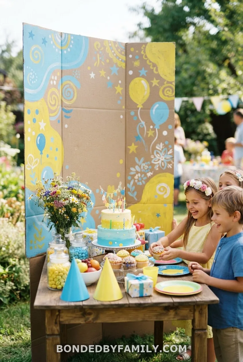 Make a Cardboard Backdrop With a Quote Painted On