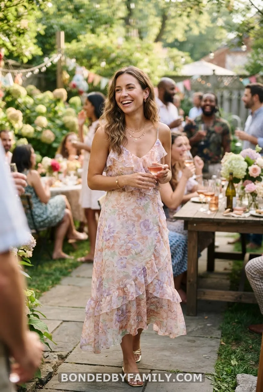 Ruffle Dress + Delicate Jewelry