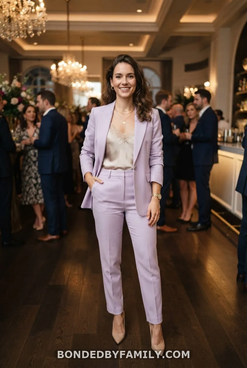 Tailored Pastel Pantsuit + Silk Camisole
