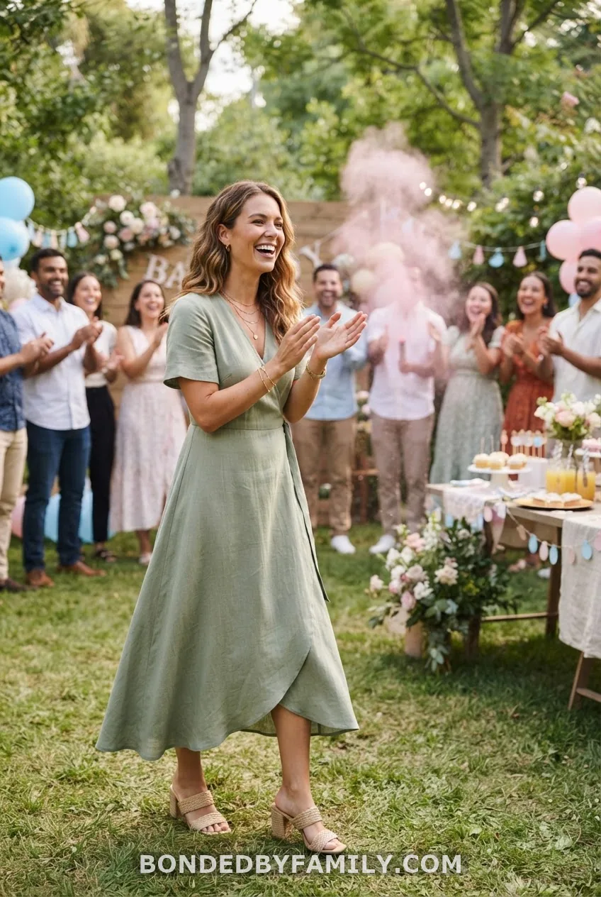 Wrap Dress in Sage or Dusty Rose